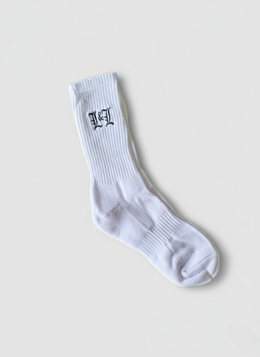 Lord & Lions Classic Crew Socks - White