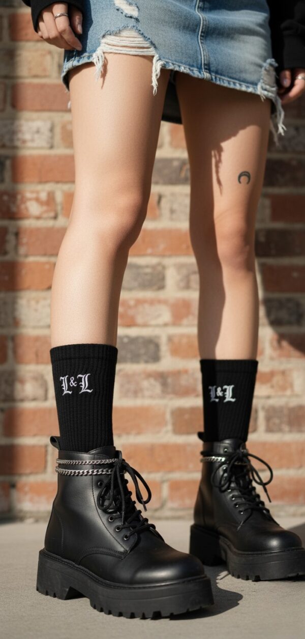 L&L Embroidered Calf Socks